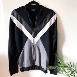 ZARA Man Geo Zip Down Sweatshirt